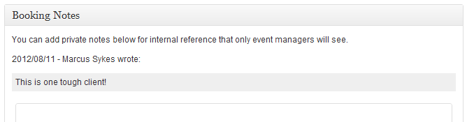 Add private notes to your booking for future reference