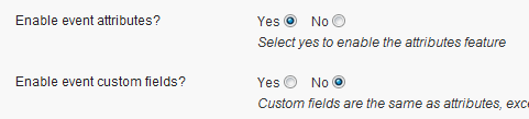 Event Attribute Settings
