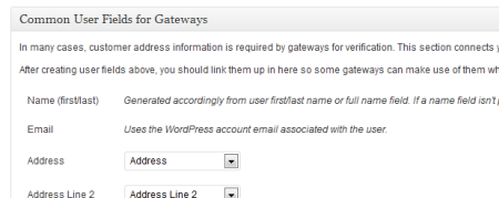 Assign common gateway fields from your custom user fields