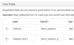 The user fields editor looks just like the booking form editor and works much the same way.