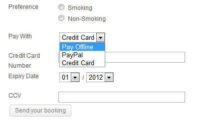 Choose from your gateways via a drop down menu