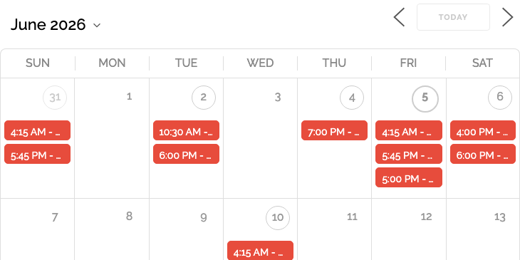 The full calendar includes basic tabular layouts, allowing themes to add their style, or designers to easily style with CSS