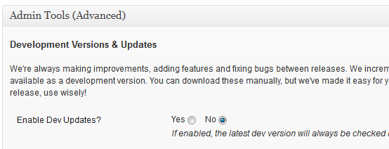 Enable Dev Updates